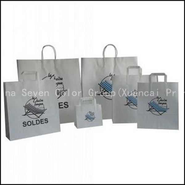 Faddish Promotional Kraft Paper Bag With Logo For Packing 